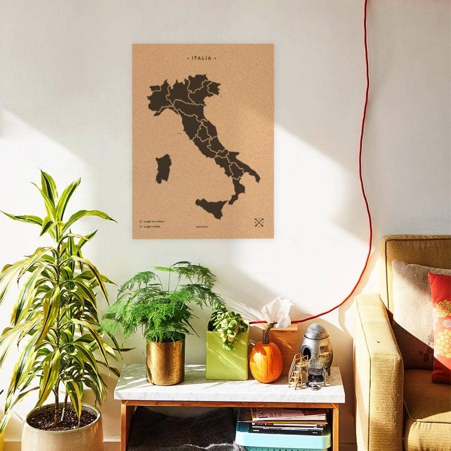 Mapa de corcho - Woody Map Natural Italia----Misswood