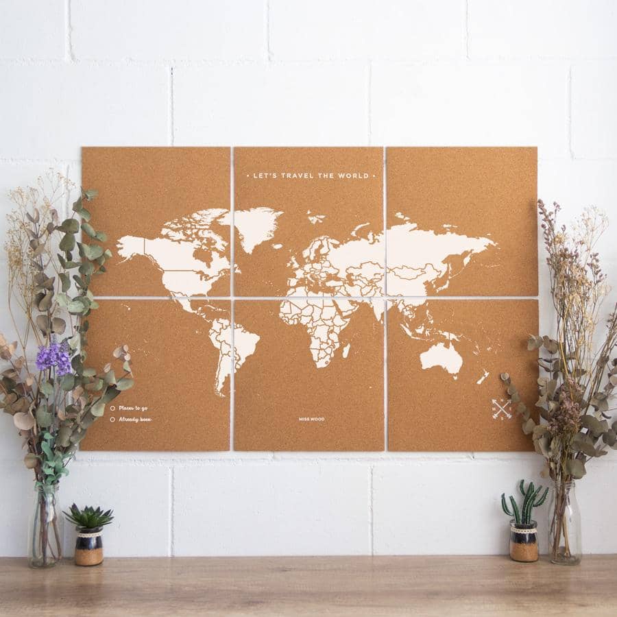 Mapa del mundo de corcho - Woody Map Natural Puzzle----Misswood