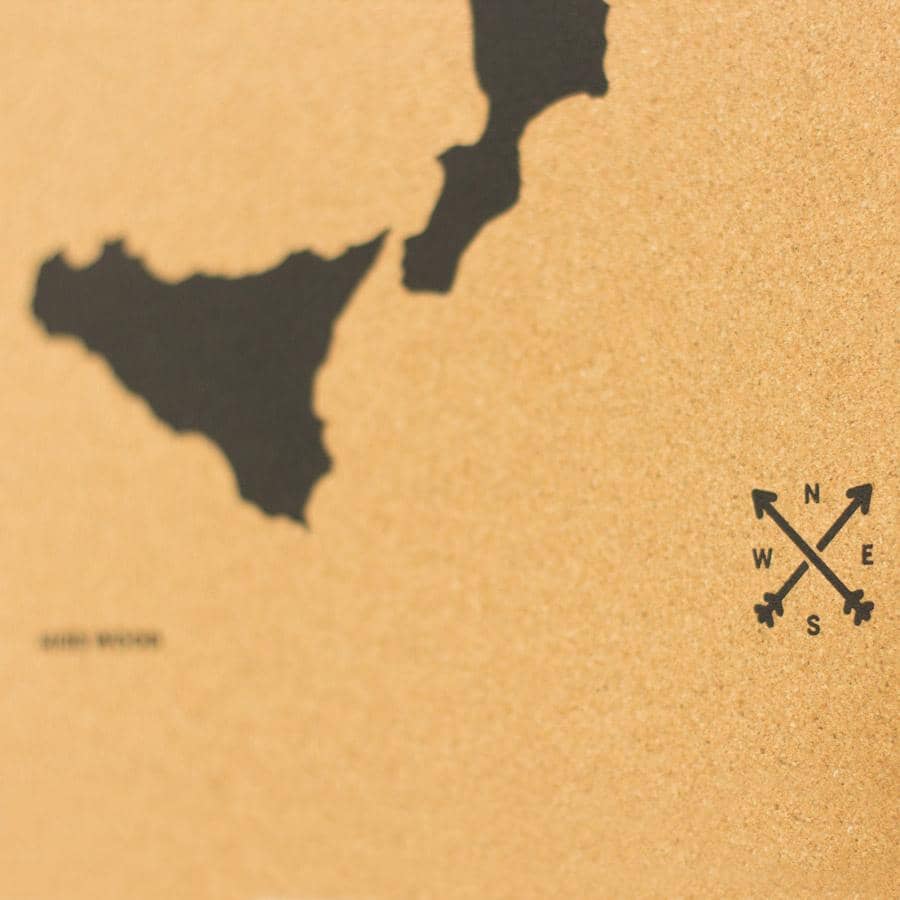Mapa de corcho - Woody Map Natural Italia----Misswood