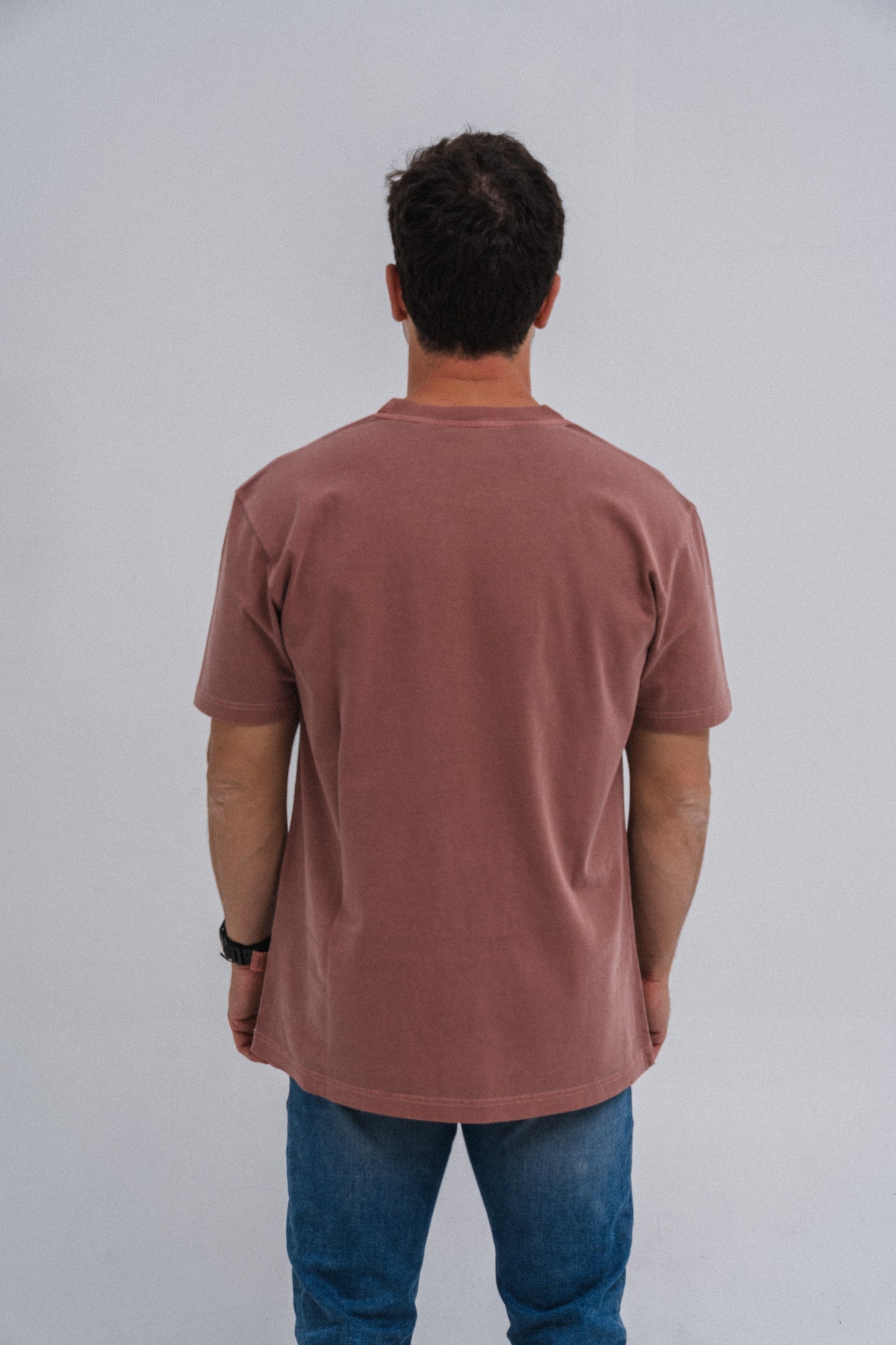 Unisex Embroidered Organic Cotton T-shirt Dusty Rose