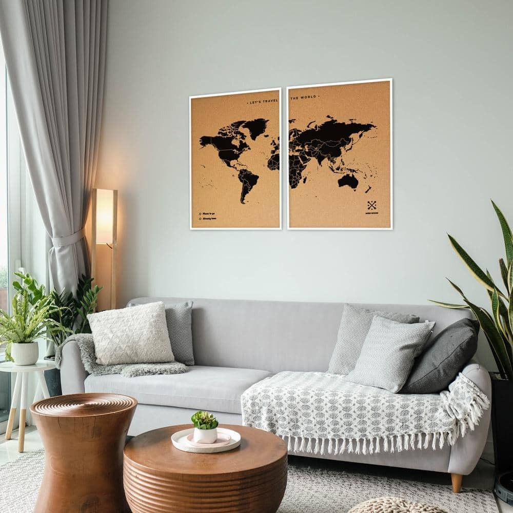 Mapamundi corcho - Woody Map Natural World----Misswood