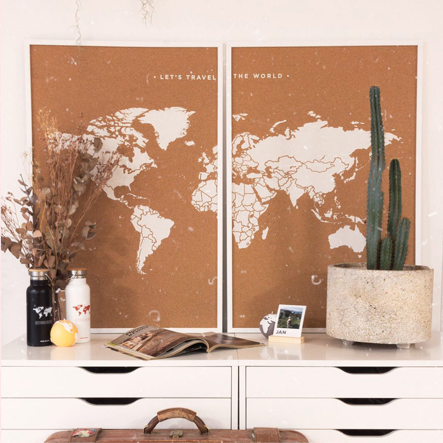 Mapamundi corcho - Woody Map Natural World----Misswood