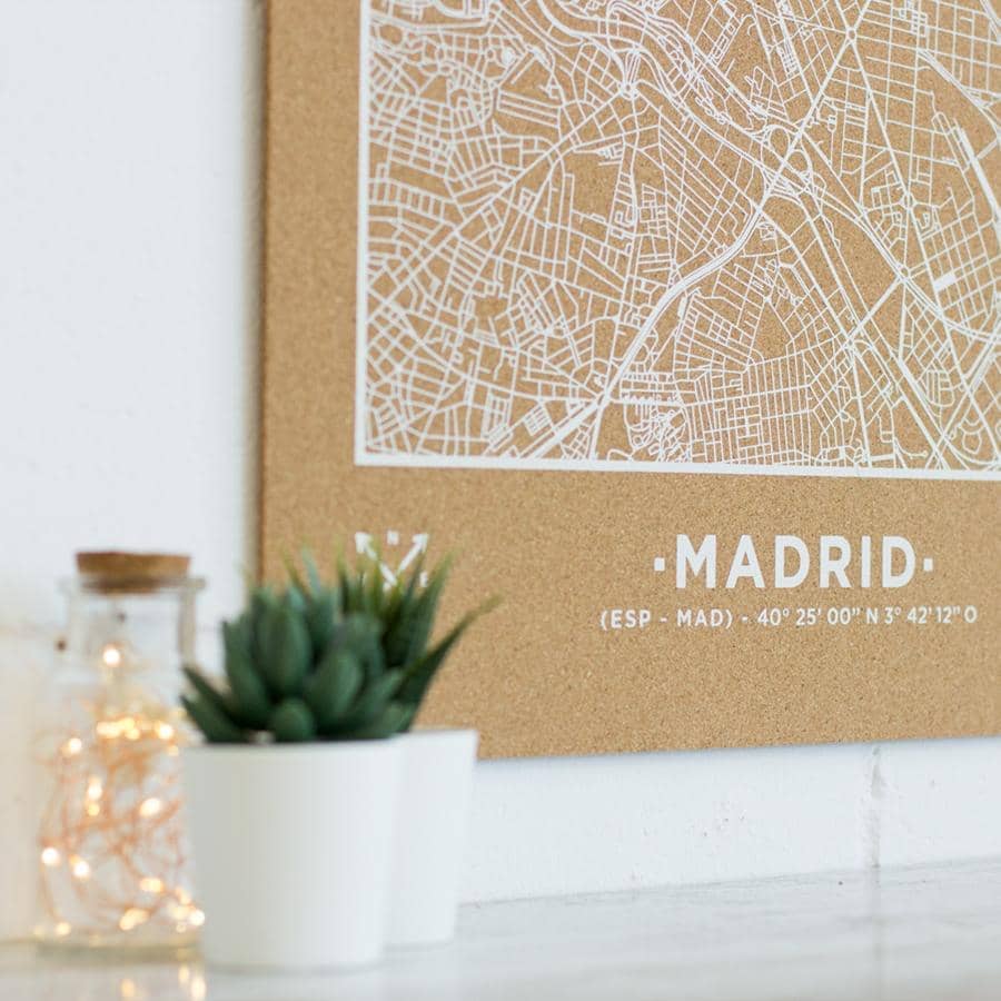 Mapa de corcho - Woody Map Natural Madrid----Misswood