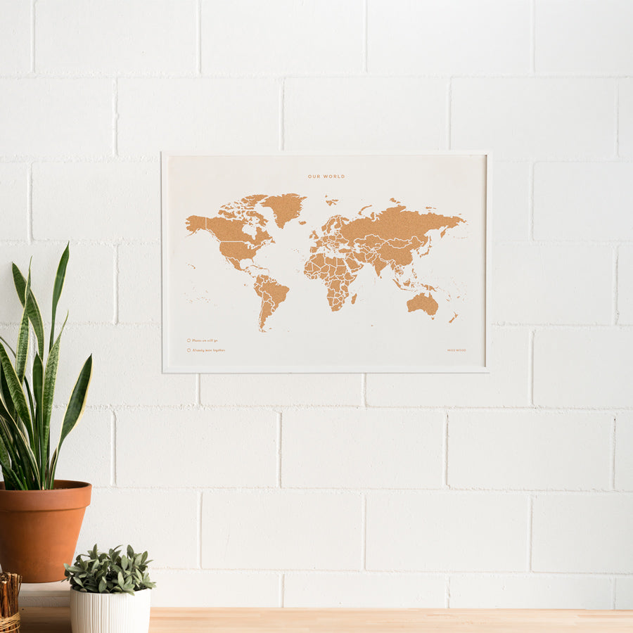 Mapamundi corcho - Woody Map Special Edition-60 x 45 cm / Blanco-60 x 45 cm-Blanco-Misswood