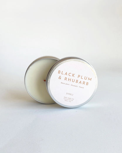 Black Plum and Rhubarb Tin Can Candle