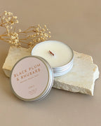 Black Plum and Rhubarb Tin Can Candle