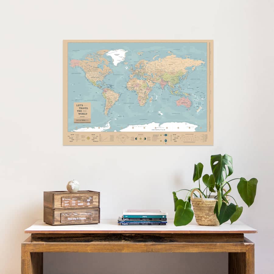 Mapa del mundo digital descargable para imprimir formato poster 100 x 70 cm-Bronzemist-Bronzemist--Misswood