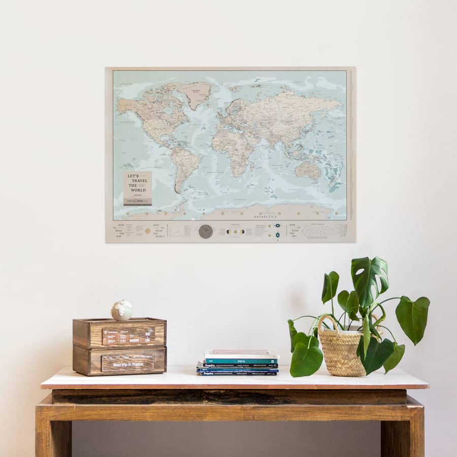 Mapa del mundo digital descargable para imprimir formato poster 100 x 70 cm-Celestial-Celestial--Misswood