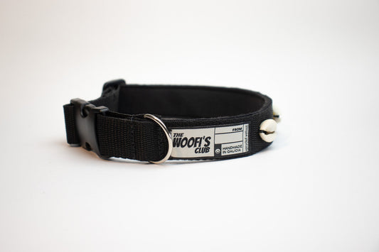 Collar para perro con conchas neopreno negro