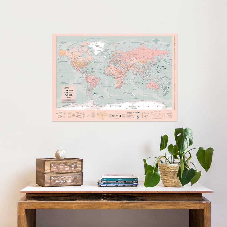 Mapa del mundo digital descargable para imprimir formato poster 100 x 70 cm-Coralreef-Coralreef--Misswood