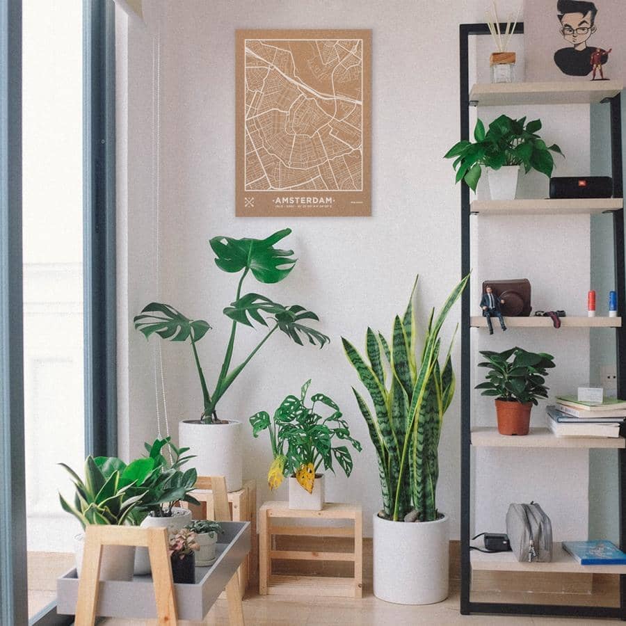 Mapa de corcho - Woody Map Natural Amsterdam----Misswood