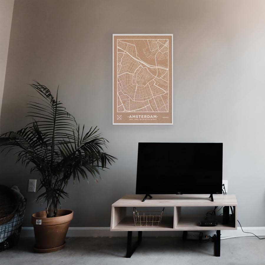 Mapa de corcho - Woody Map Natural Amsterdam----Misswood