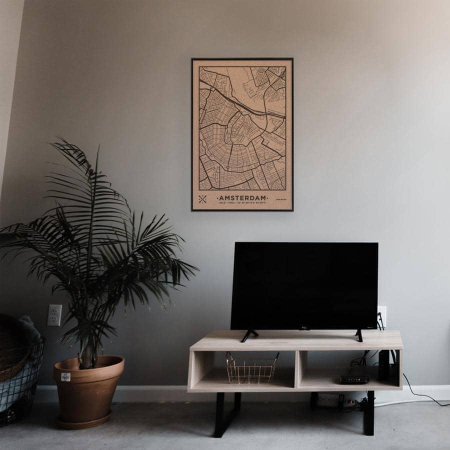 Mapa de corcho - Woody Map Natural Amsterdam----Misswood