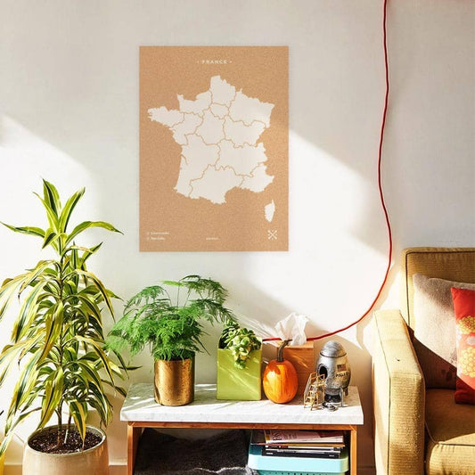 Mapa de corcho - Woody Map Natural Francia----Misswood