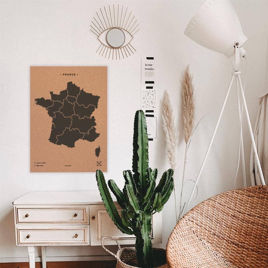 Mapa de corcho - Woody Map Natural Francia----Misswood
