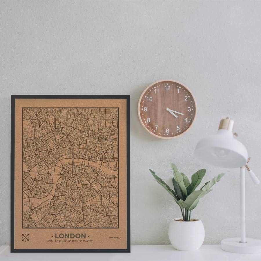 Mapa de corcho - Woody Map Natural Londres----Misswood