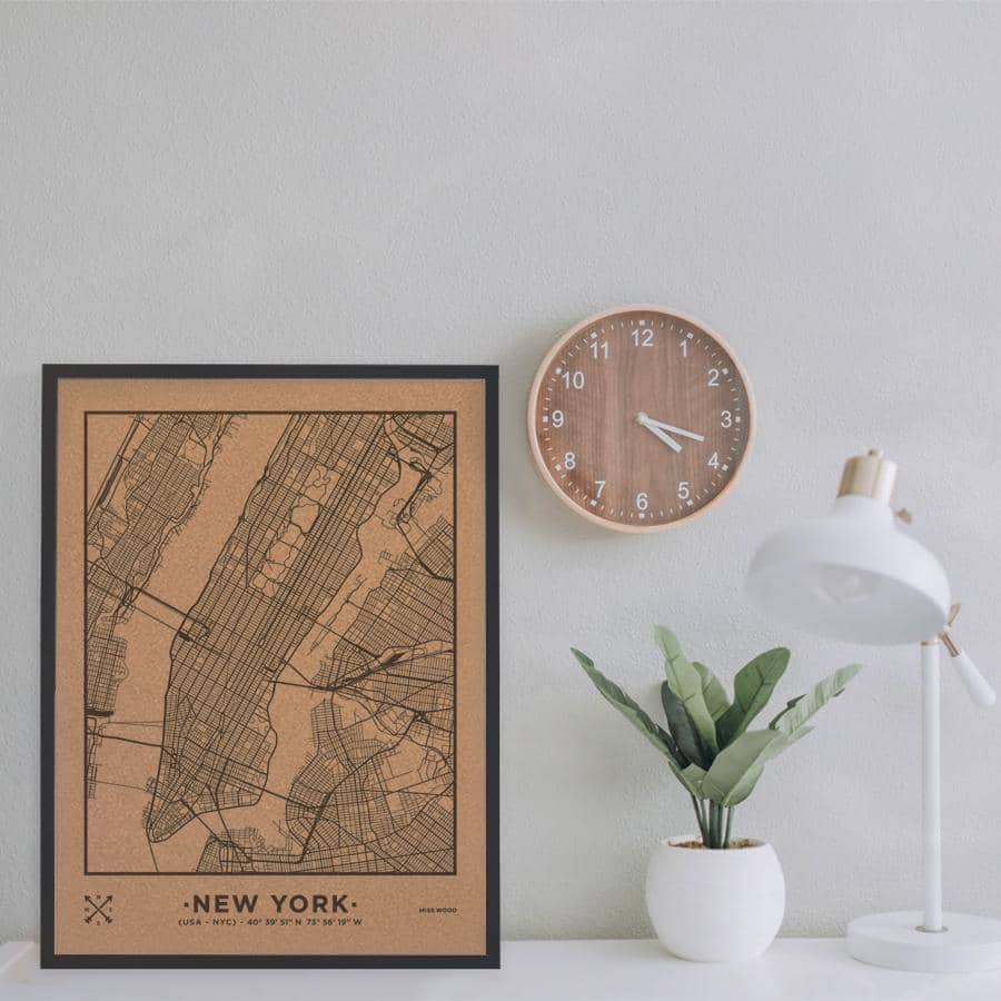 Mapa de corcho - Woody Map Natural Nueva York----Misswood