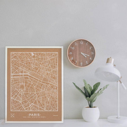Mapa de corcho - Woody Map Natural Paris----Misswood