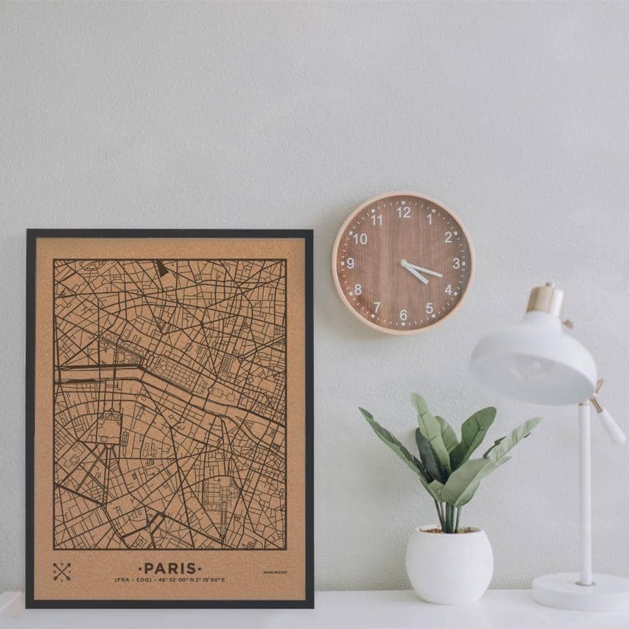 Mapa de corcho - Woody Map Natural Paris----Misswood