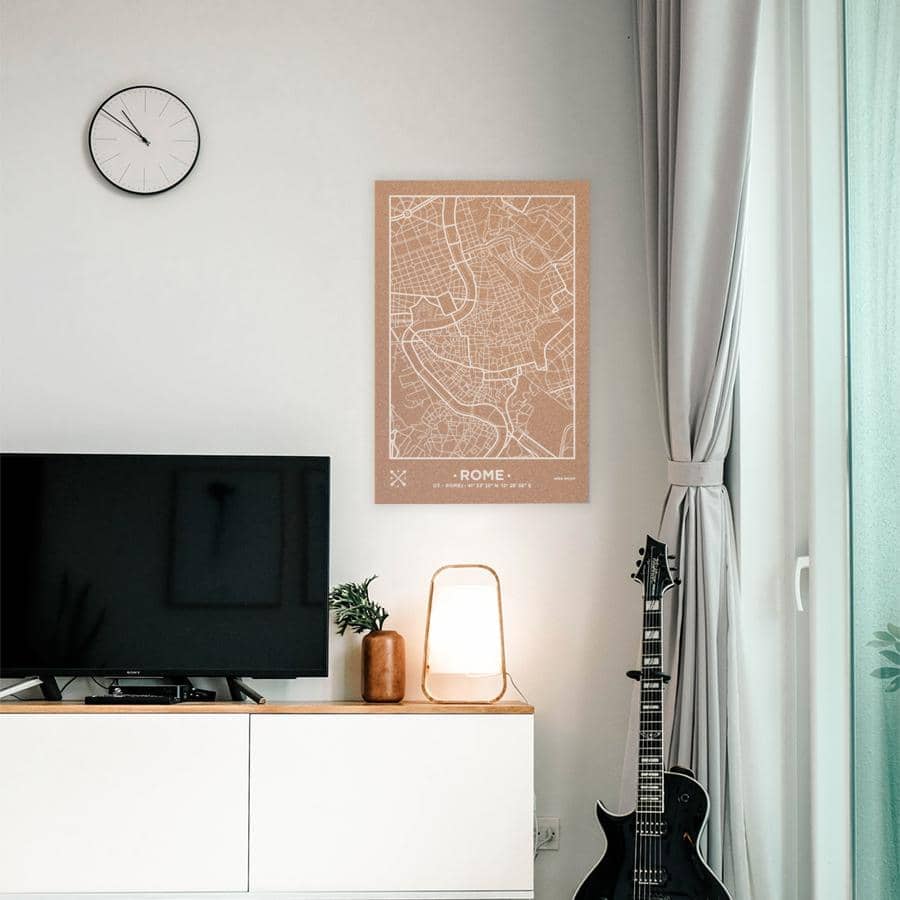 Mapa de corcho - Woody Map Natural Roma----Misswood