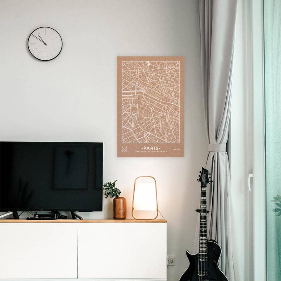 Mapa de corcho - Woody Map Natural Paris----Misswood