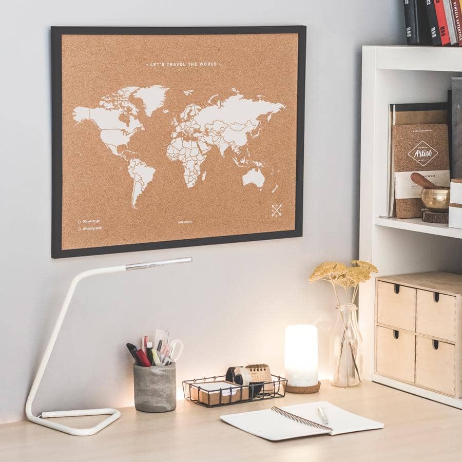 Mapamundi corcho - Woody Map Natural World----Misswood
