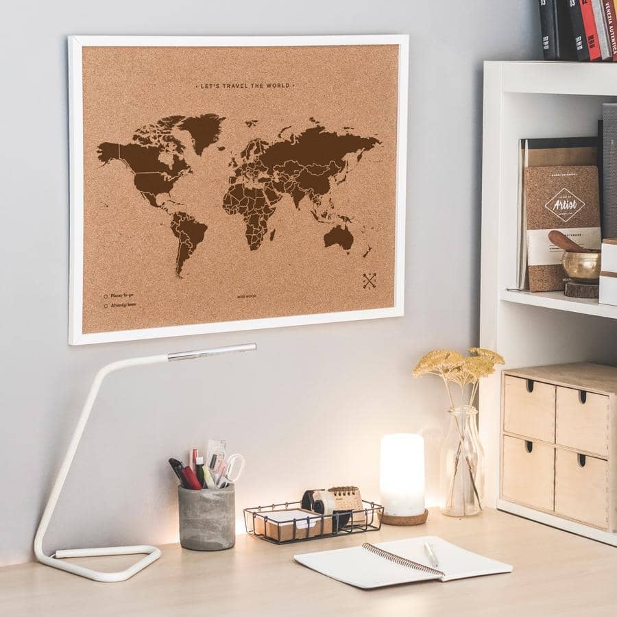 Mapamundi corcho - Woody Map Natural World----Misswood
