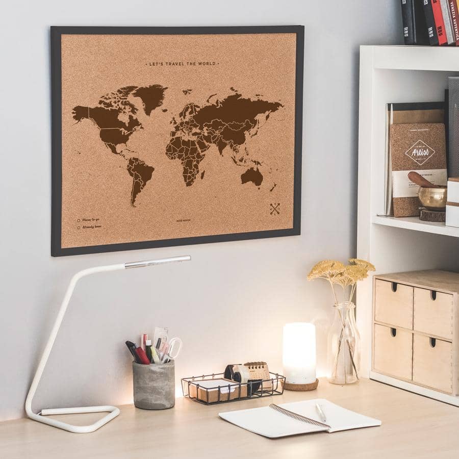Mapamundi corcho - Woody Map Natural World----Misswood