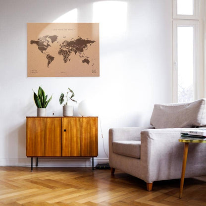 Mapamundi corcho - Woody Map Natural World----Misswood