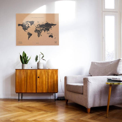 Mapamundi corcho - Woody Map Natural World----Misswood