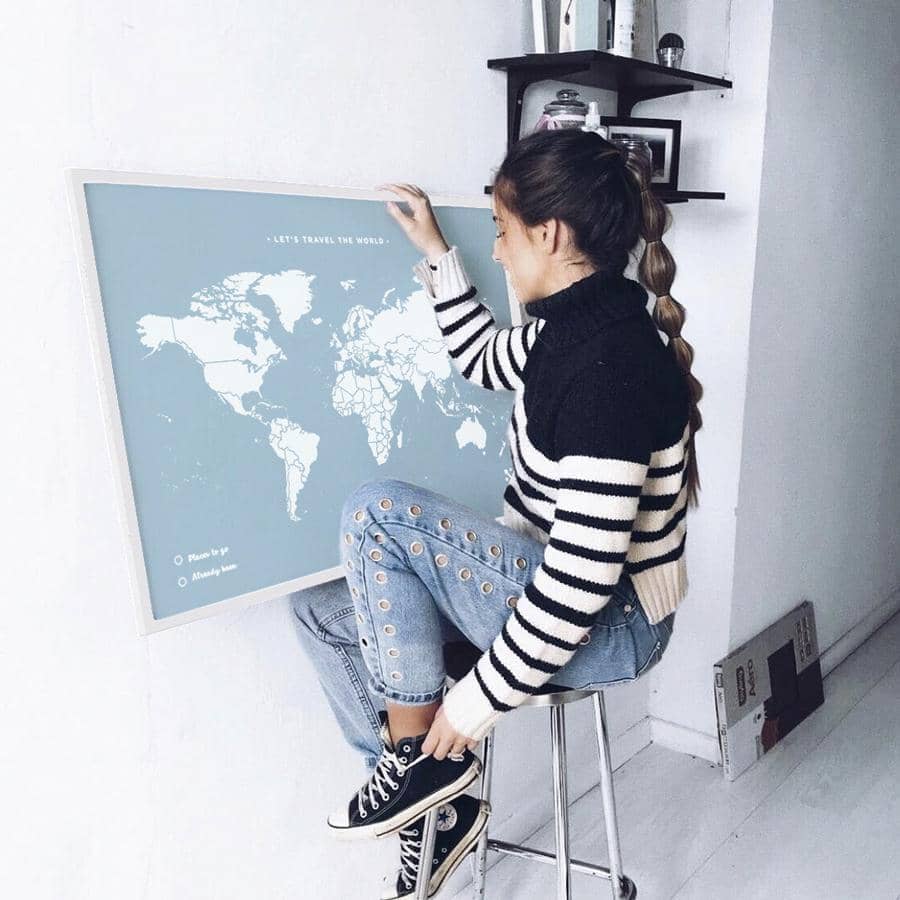 Mapa de corcho - Woody Map Colors Azul----Misswood