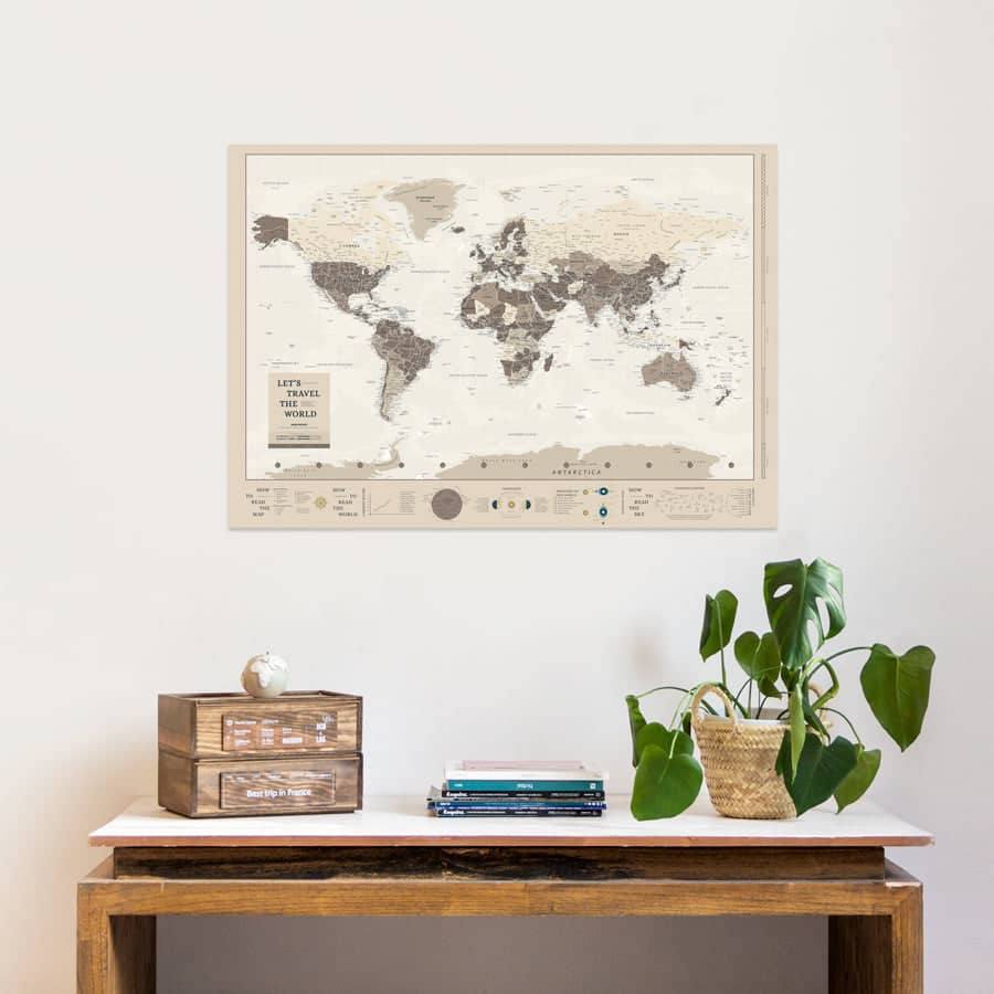 Mapa del mundo digital descargable para imprimir formato poster 100 x 70 cm-Sandstorm-Sandstorm--Misswood