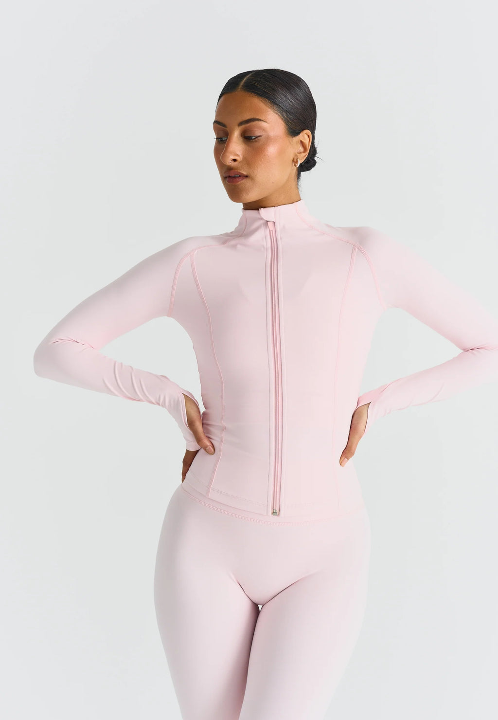 Chaqueta Softsculpt con cremallera rosa - Sisterly Tribe