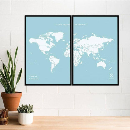Mapa de corcho - Woody Map Colors Azul----Misswood