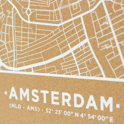 Mapa de corcho - Woody Map Natural Amsterdam----Misswood