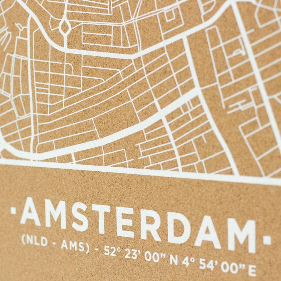 Mapa de corcho - Woody Map Natural Amsterdam----Misswood
