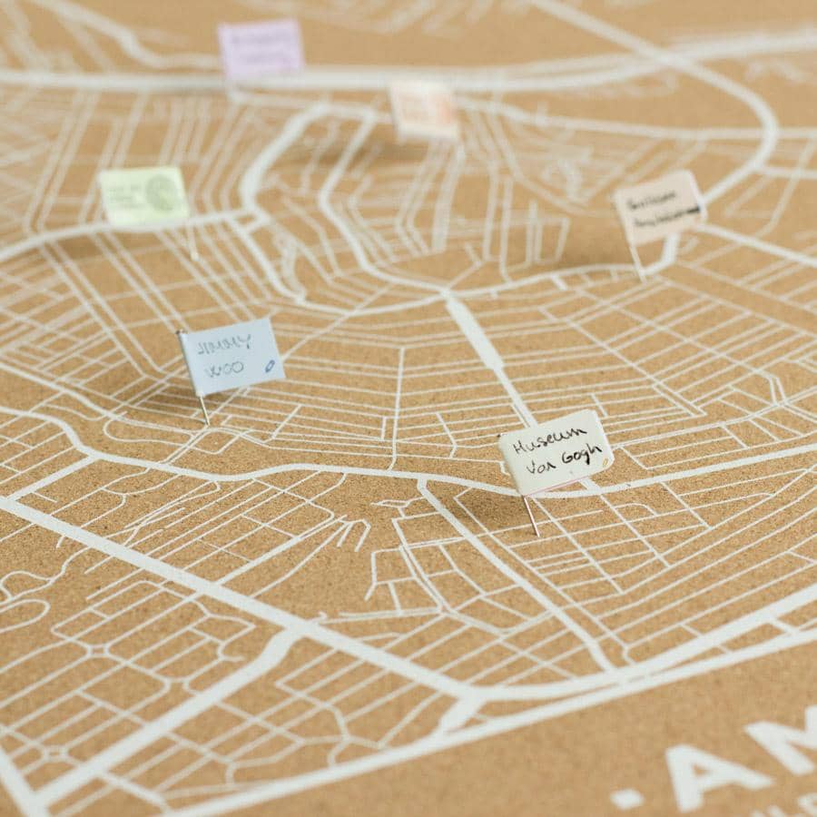 Mapa de corcho - Woody Map Natural Amsterdam----Misswood