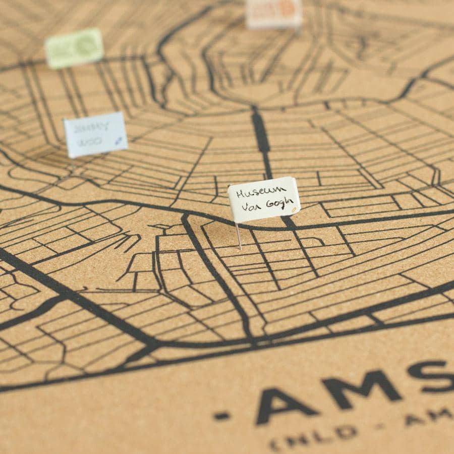 Mapa de corcho - Woody Map Natural Amsterdam----Misswood