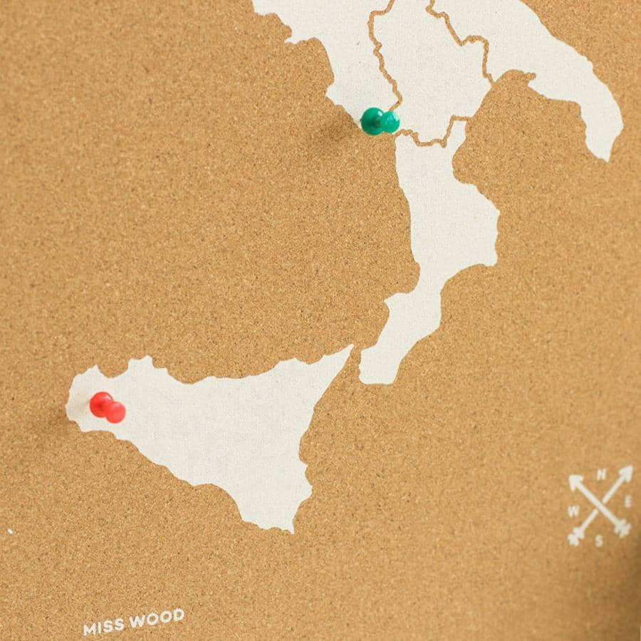 Mapa de corcho - Woody Map Natural Italia----Misswood