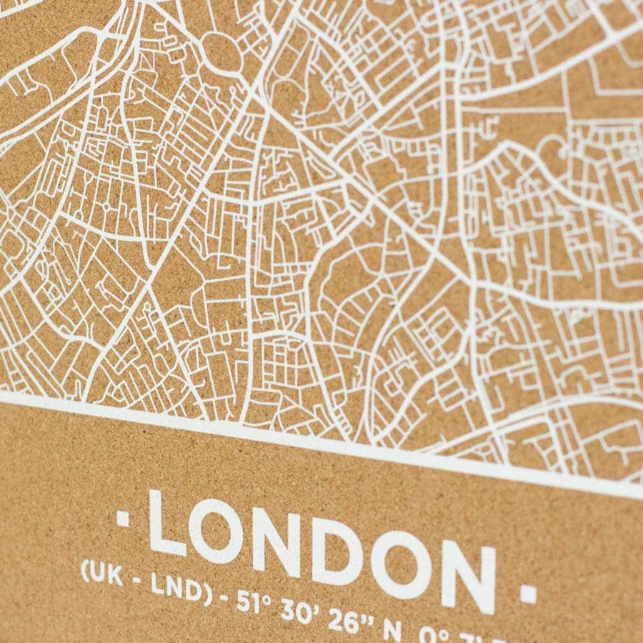 Mapa de corcho - Woody Map Natural Londres----Misswood
