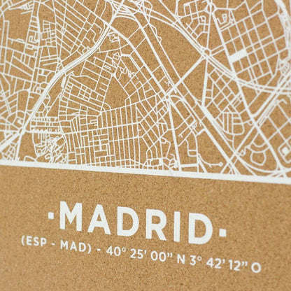 Mapa de corcho - Woody Map Natural Madrid----Misswood