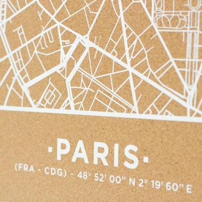 Mapa de corcho - Woody Map Natural Paris----Misswood
