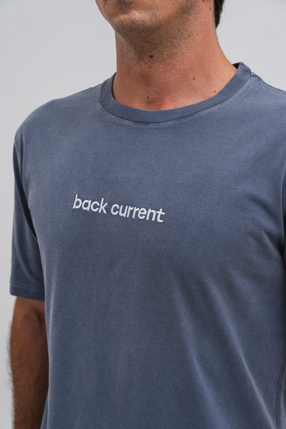 Unisex Embroidered ⁠Organic Cotton T-shirt Blue Storm