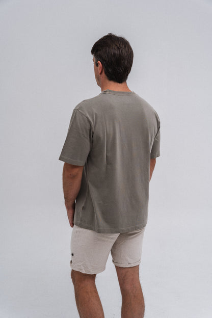 Unisex Embroidered ⁠Organic Cotton T-shirt Green Kelp