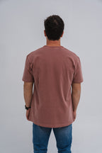 Camiseta unisex bordada de algodón orgánico Dusty Rose