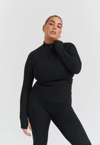 Chaqueta Softsculpt con cremallera negra - Sisterly Tribe