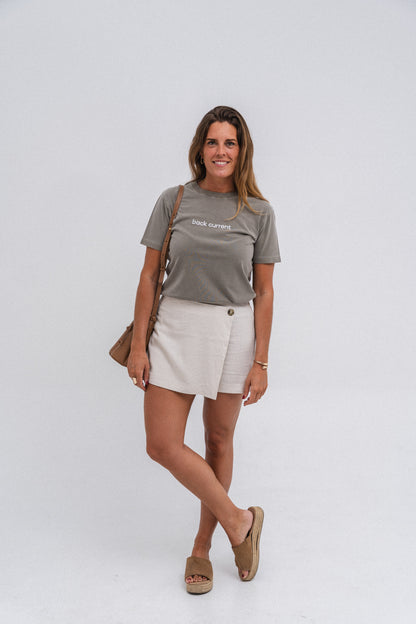 Unisex Embroidered ⁠Organic Cotton T-shirt Green Kelp