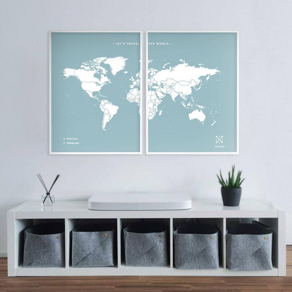 Mapa de corcho - Woody Map Colors Azul----Misswood