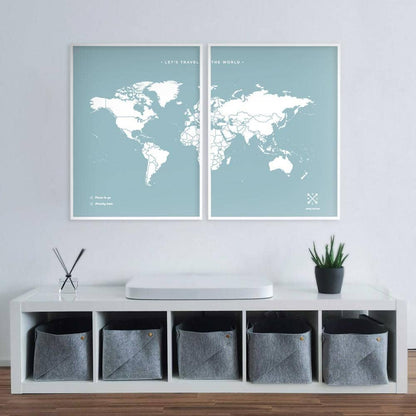 Mapa de corcho - Woody Map Colors Azul----Misswood