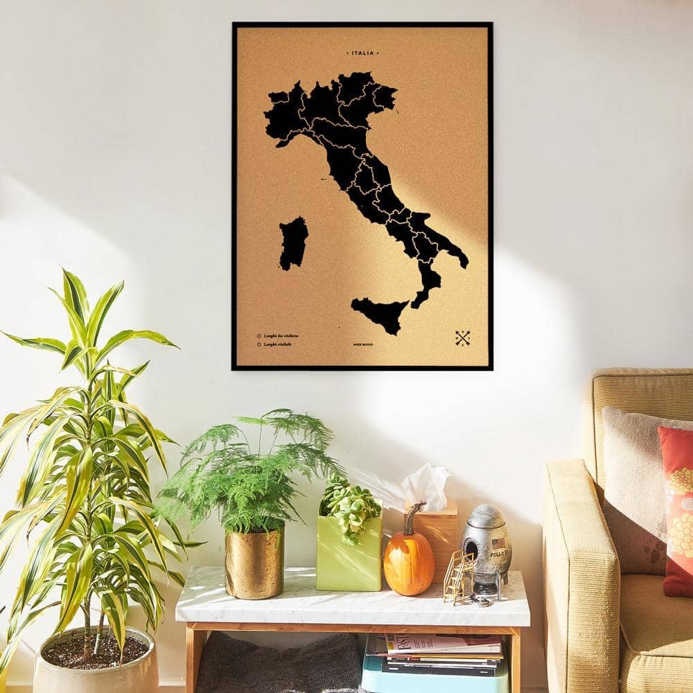 Mapa de corcho - Woody Map Natural Italia----Misswood